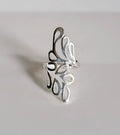 Sterling Silver 925 Shield Leaf Bold Ring - view 7