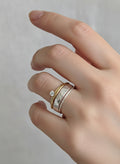 Sterling Silver Soli ld Hammered Band Ring - view 2