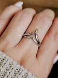 Sterling Silver Dainty Beaded Crown Ring - view 7