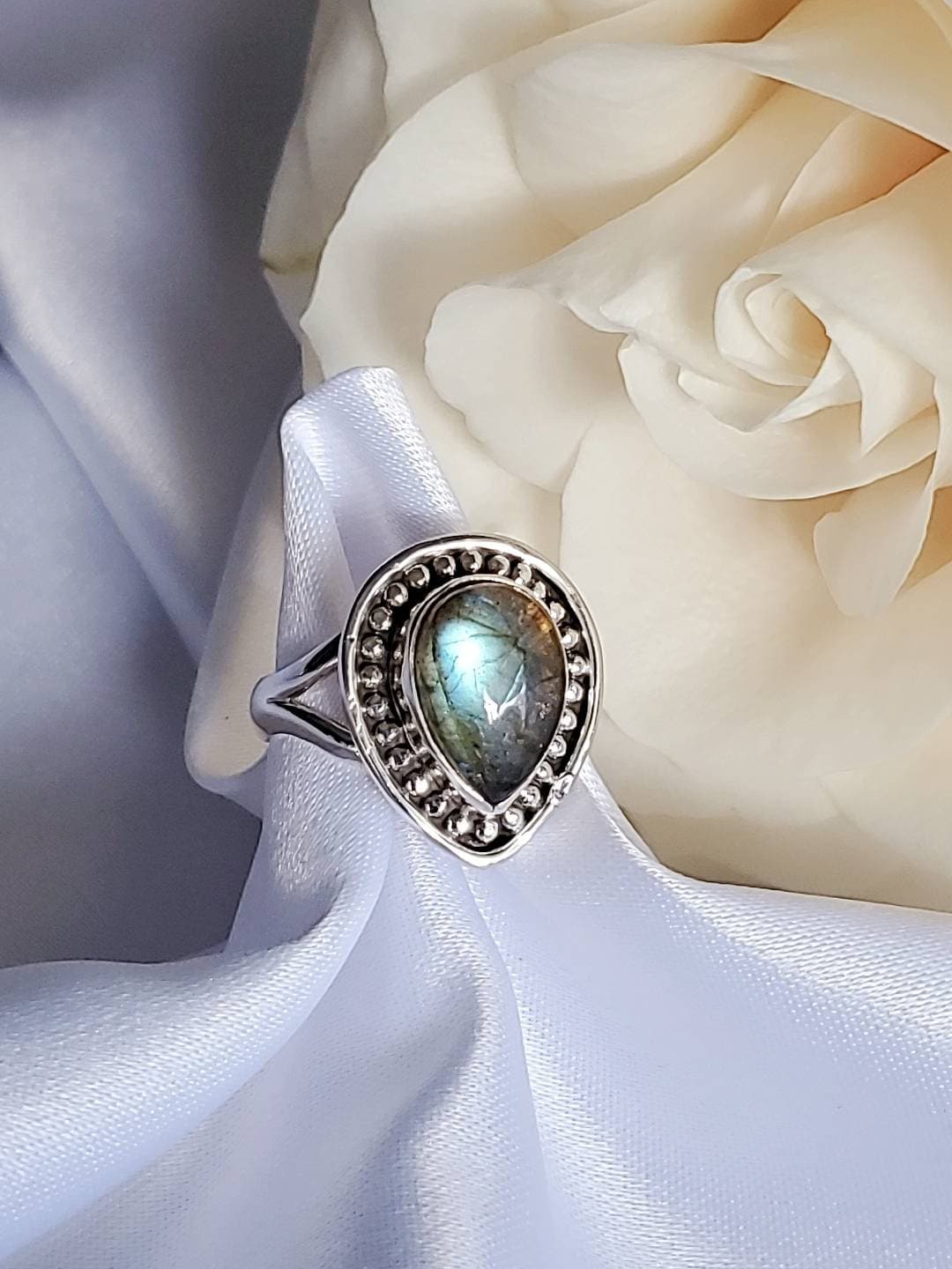 Labradorite Teardrop Ring - view 5