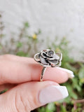 Sterling Silver Large Flower Ring - view 3