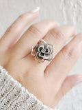 Sterling Silver Large Flower Ring - view 2