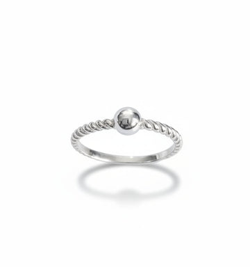 Sterling Silver Single Beaded Ring