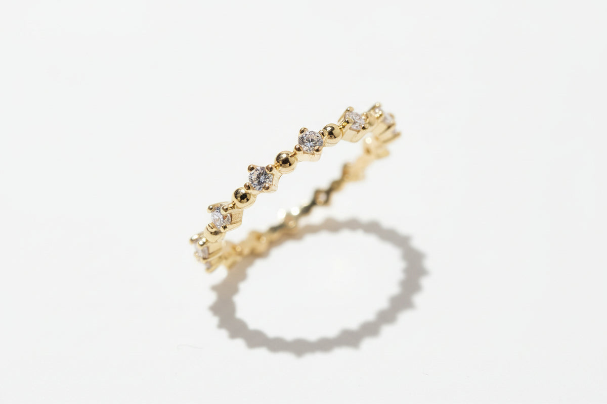 Sterling Silver Gold Eternity Band Ring