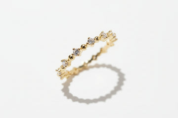 Sterling Silver Gold Eternity Band Ring