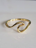 Sterling Silver Gold Wave Inspired Gold Ring - view 4