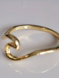 Sterling Silver Gold Wave Inspired Gold Ring - view 5