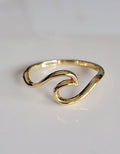 Sterling Silver Gold Wave Inspired Gold Ring