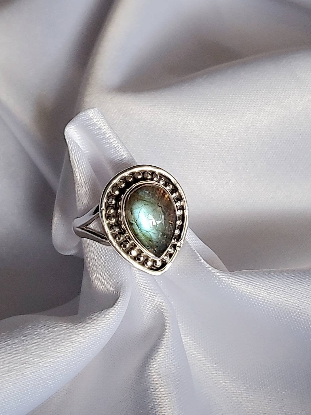 Labradorite Teardrop Ring - view 8