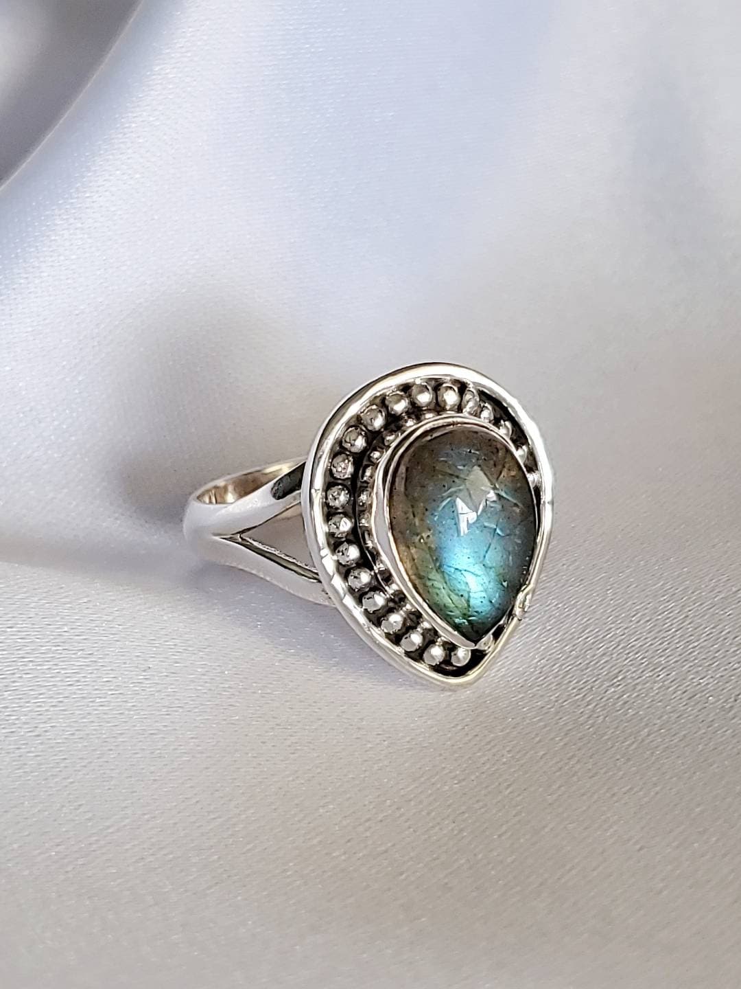Labradorite Teardrop Ring - view 4