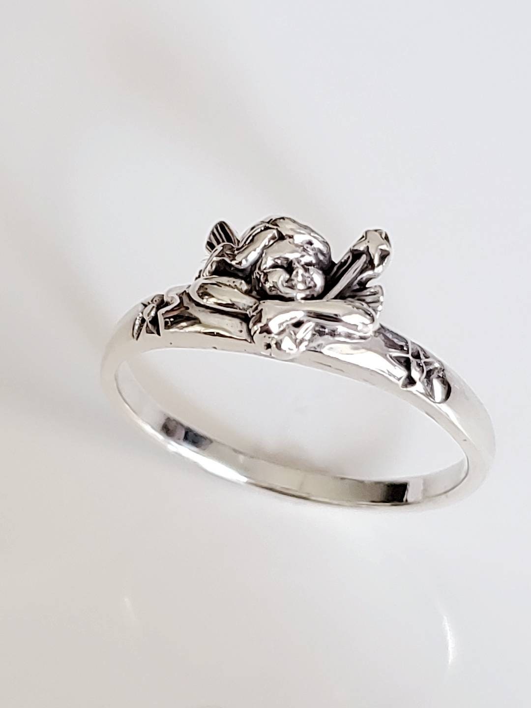 Sterling Silver Spiritual Angel Ring - view 9