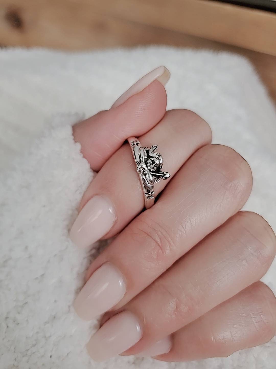 Sterling Silver Spiritual Angel Ring - view 10