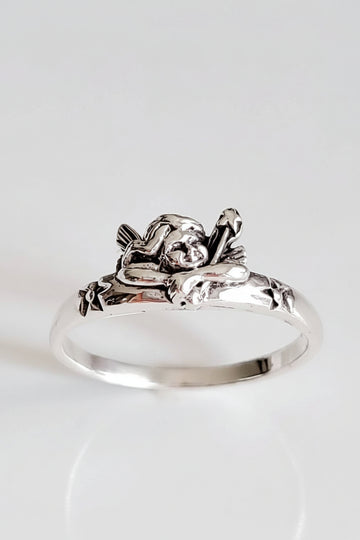 Sterling Silver Spiritual Angel Ring