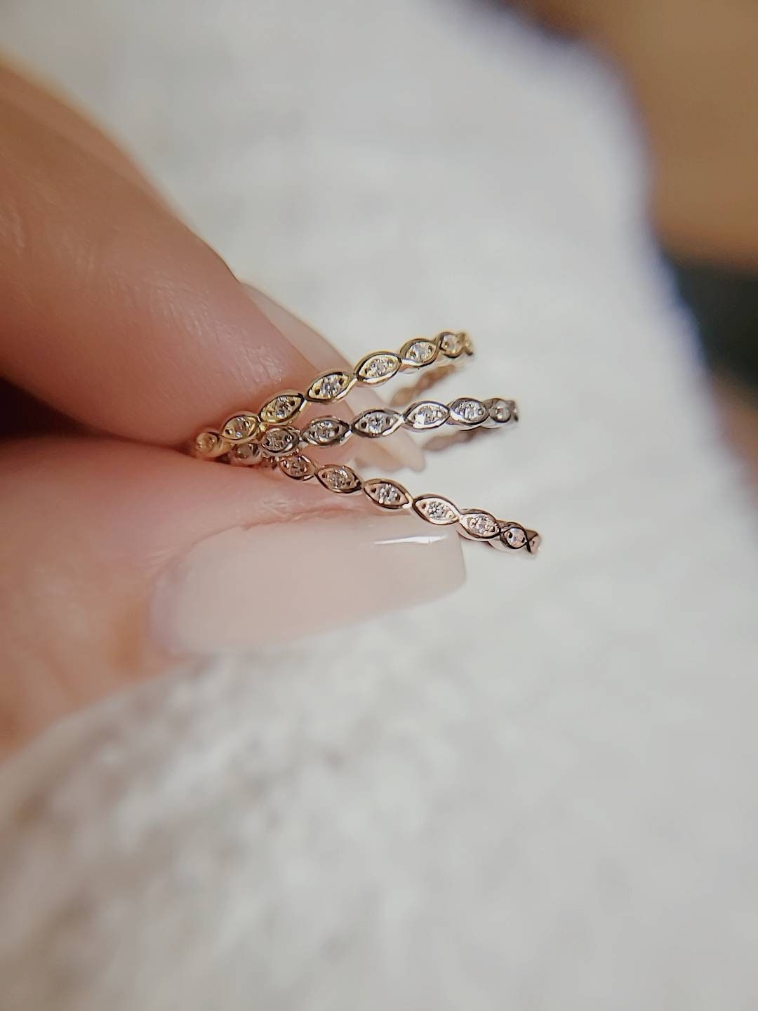 Marquise Sterling Silver Ring in Gold, Silver, or Rose Gold - view 8