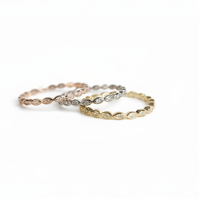 Marquise Sterling Silver Ring in Gold, Silver, or Rose Gold