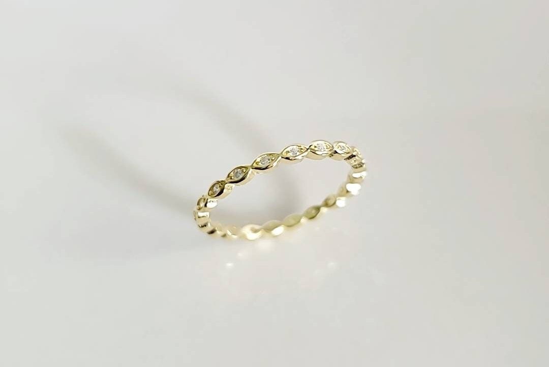 Marquise Sterling Silver Ring in Gold, Silver, or Rose Gold - view 4