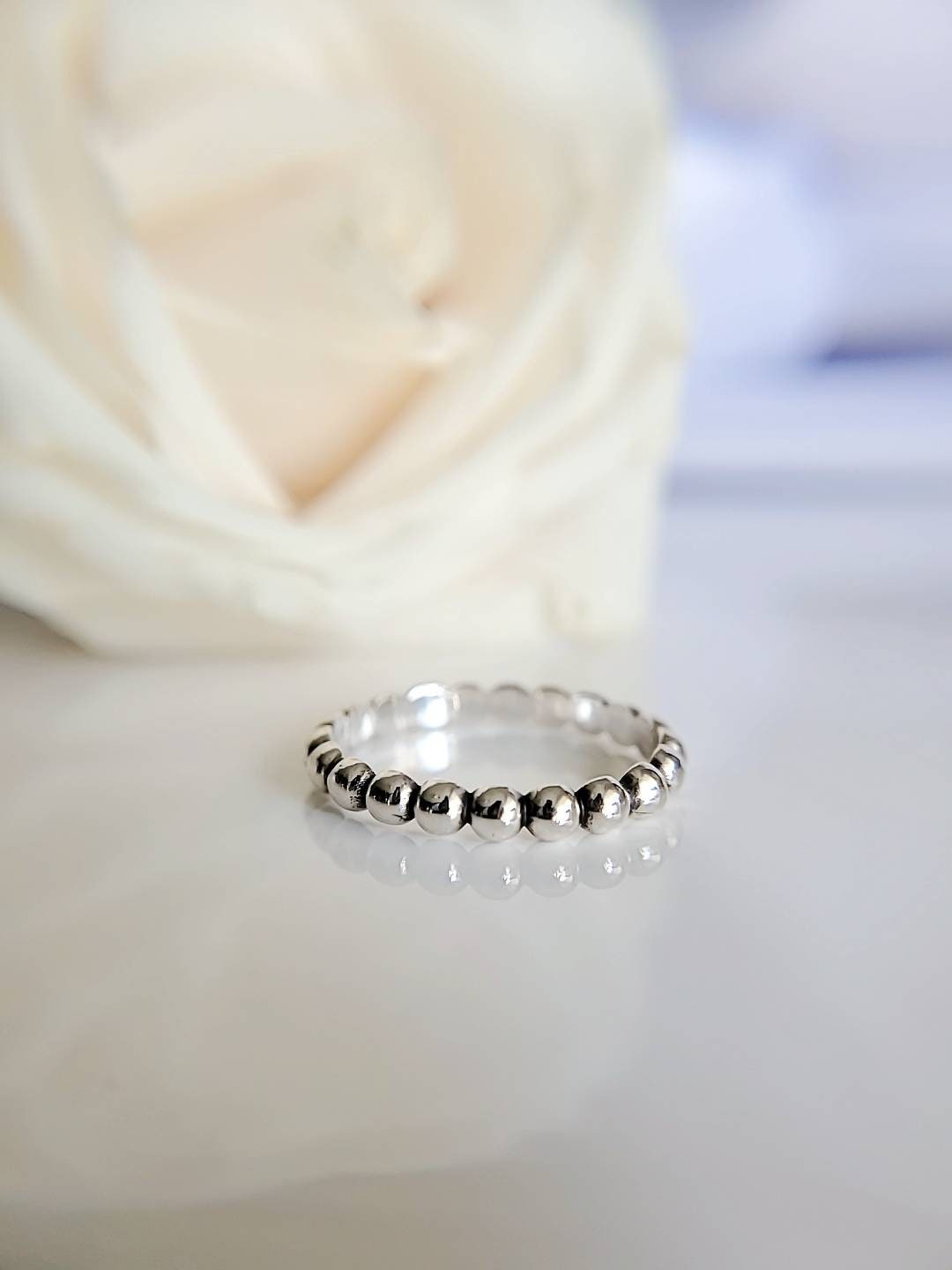 Sterling Silver Beaded Band - view 9
