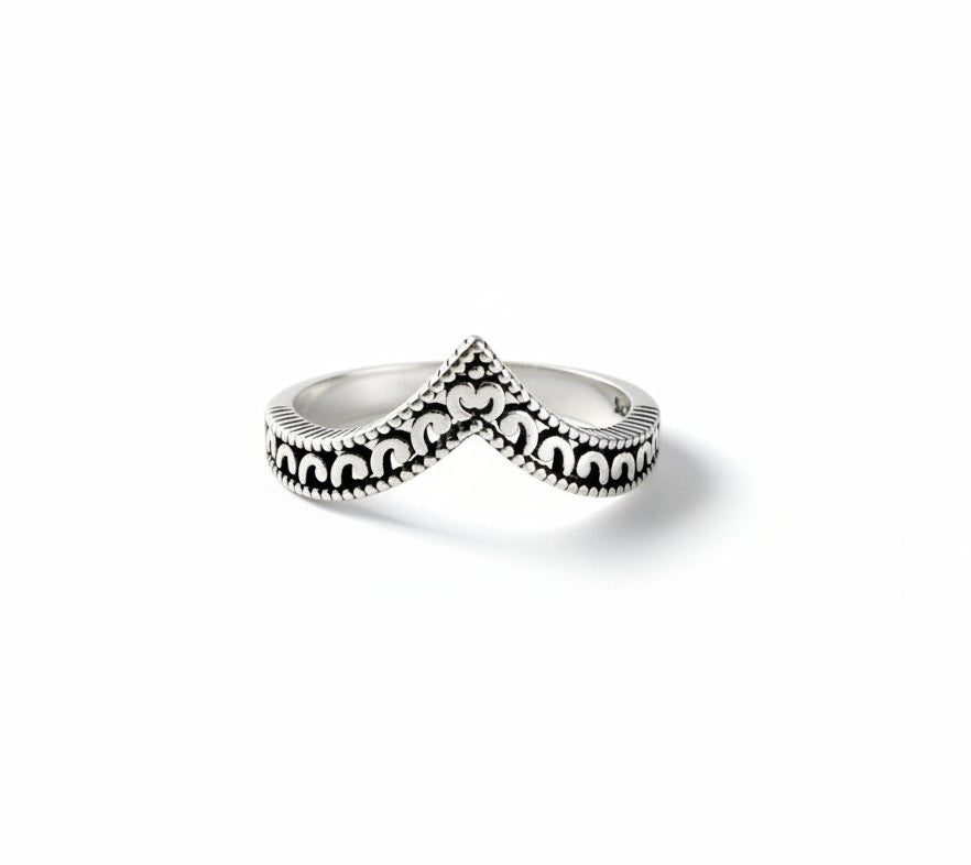 Sterling Silver Minimalist Chevron Ring - view 5