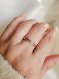 Sterling Silver Rose Gold Eternity 925 Ring - view 6