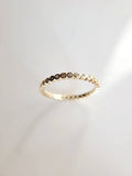 Sterling Silver Dainty Eternity Gold Plated Ring - view 4