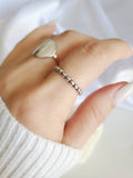Sterling Silver Beaded Band - view 2