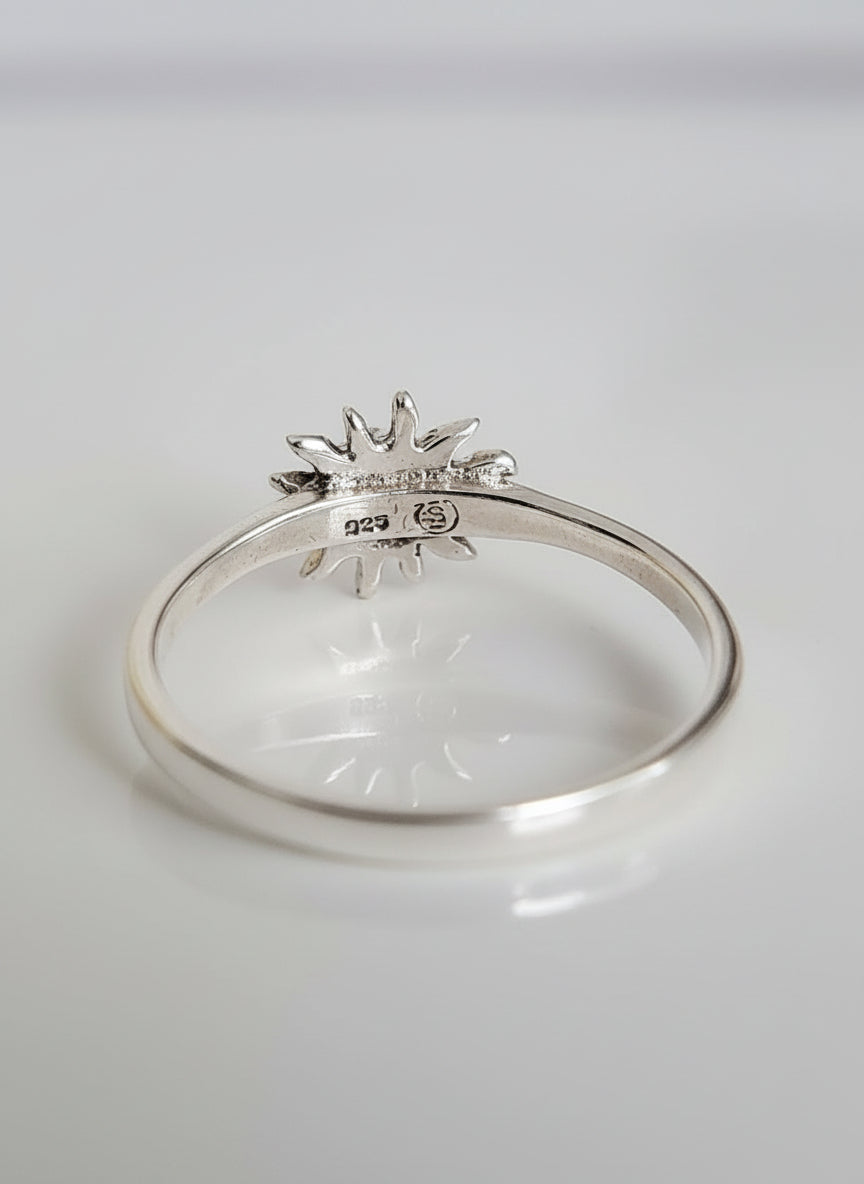 Sterling Silver Dainty Sun Ring - view 3
