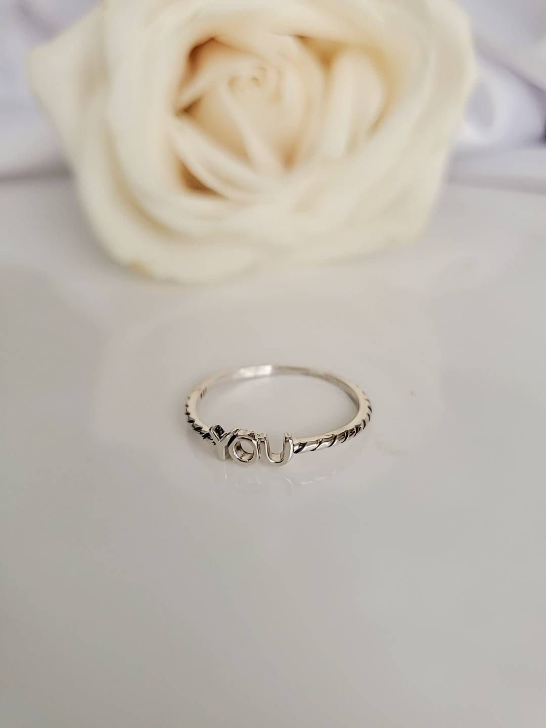 "You" Sterling Silver Ring - view 9