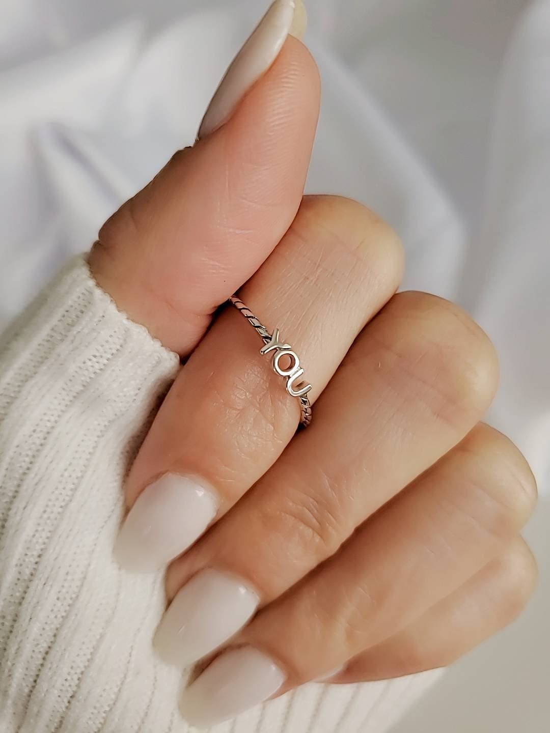 "You" Sterling Silver Ring - view 5