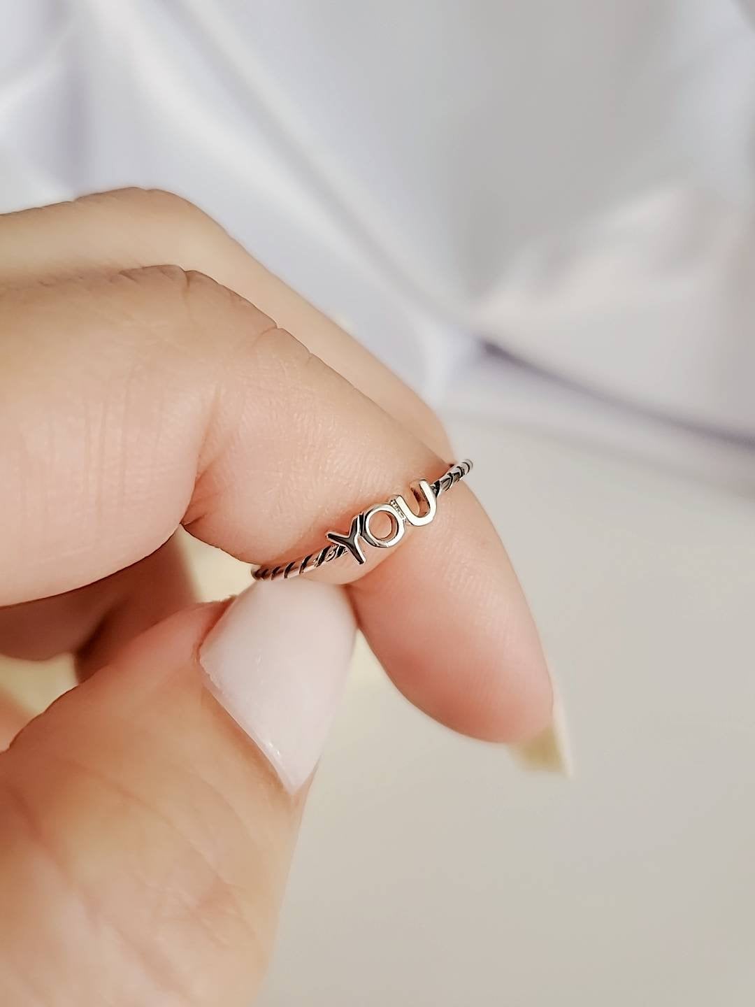 "You" Sterling Silver Ring - view 6