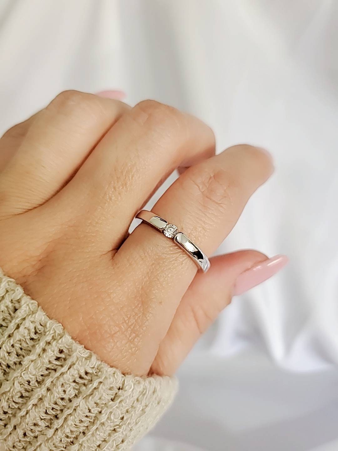 Sterling Silver Round Cut Ring - view 7