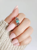 Genuine Turquoise Sterling Silver Celtic Ring - view 2