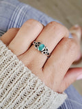 Genuine Turquoise Sterling Silver Celtic Ring - view 3