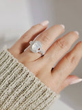 Sterling Silver Mother of Pearl Halo Ring - view 6