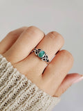 Genuine Turquoise Sterling Silver Celtic Ring - view 9