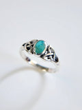 Genuine Turquoise Sterling Silver Celtic Ring - view 4