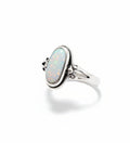 Sterling Silver White Opal Ring - view 7
