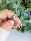 Sterling Silver White Opal Oval Ring - view 7