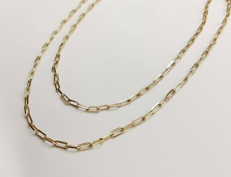 Gold Filled Paper Clip Chain - view 3