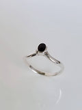 Sterling Silver Dainty Chevron Onyx Ring - view 9