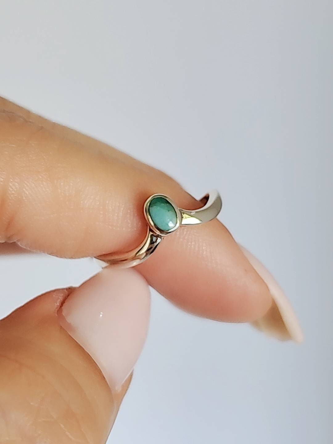 Sterling Silver Turquoise Chevron Ring - view 3