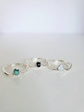 White Opal Chevron V Ring - view 2
