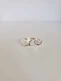 White Opal Chevron V Ring - view 6