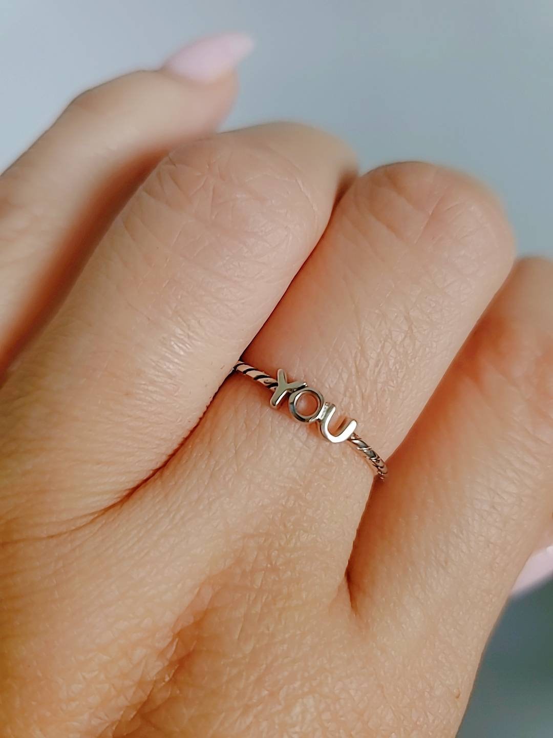 "You" Sterling Silver Ring - view 2
