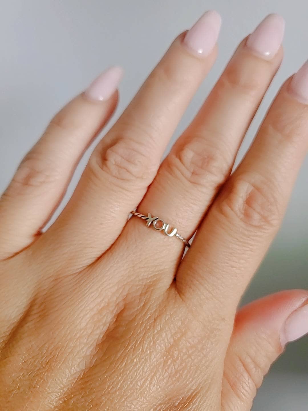 "You" Sterling Silver Ring - view 3
