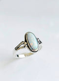 Sterling Silver White Opal Oval Ring - view 8
