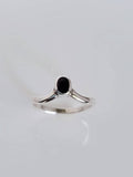Sterling Silver Dainty Chevron Onyx Ring - view 7