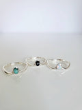 Sterling Silver Dainty Chevron Onyx Ring - view 3