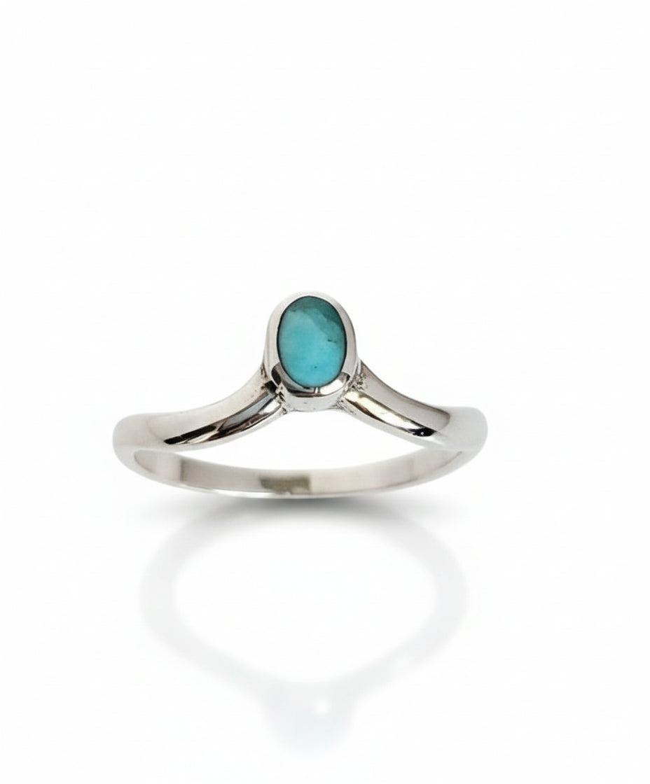 Sterling Silver Turquoise Chevron Ring