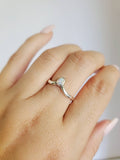 White Opal Chevron V Ring - view 4