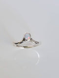 White Opal Chevron V Ring - view 8